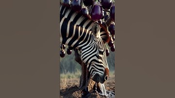 Zebra saved the brinjal tree from drying up by watering it #ai #save #tree #zebra