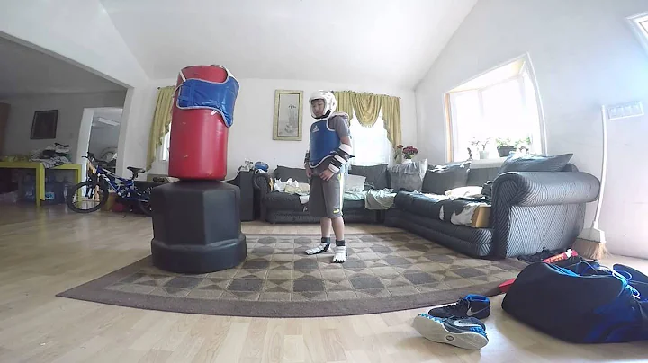 Tae Kwon do Adrian Pinos back kick practice