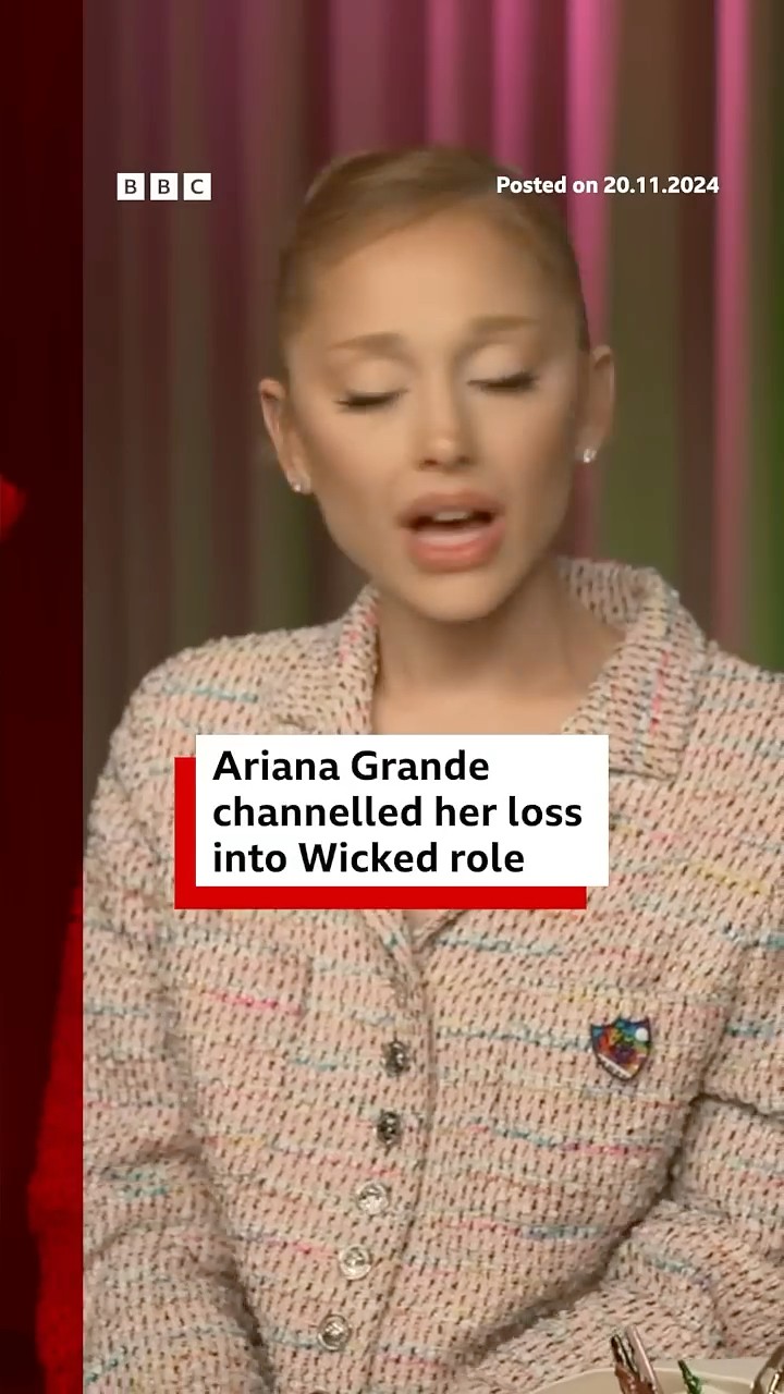 Ariana Grande channelled her loss into Wicked role. #ArianaGrande #Wicked #BBCNews