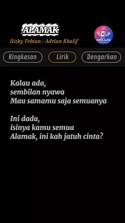 ALAMAK - Rizky Febian & Adrian Khalif #liriklagu #laguviral #lyrics #Alamak