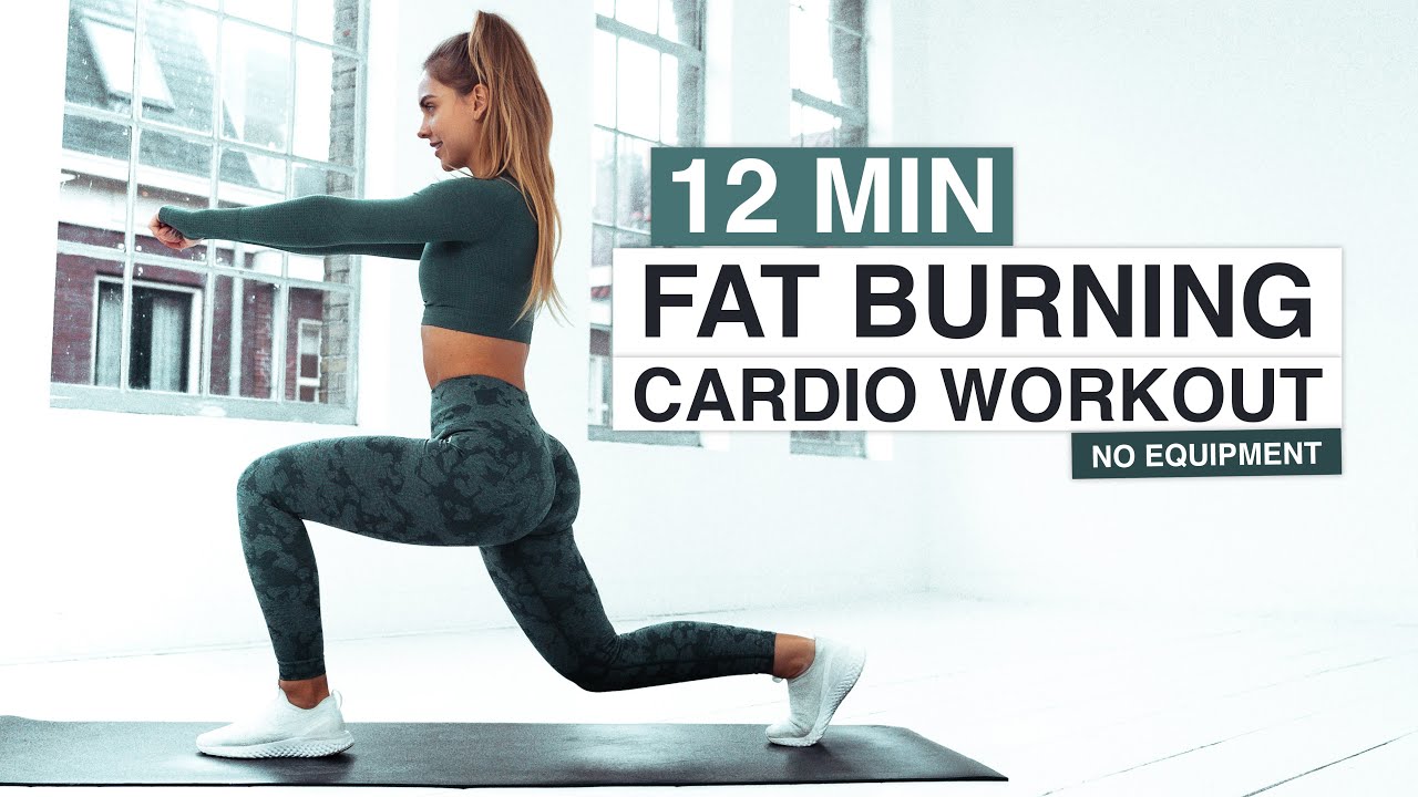 12 MIN FAT BURN CARDIO WORKOUT (Full Body, Sweaty Home Workout, No Equipment)