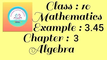 10th Std TN Mathematics Chapter : 3  Example  - 3.45