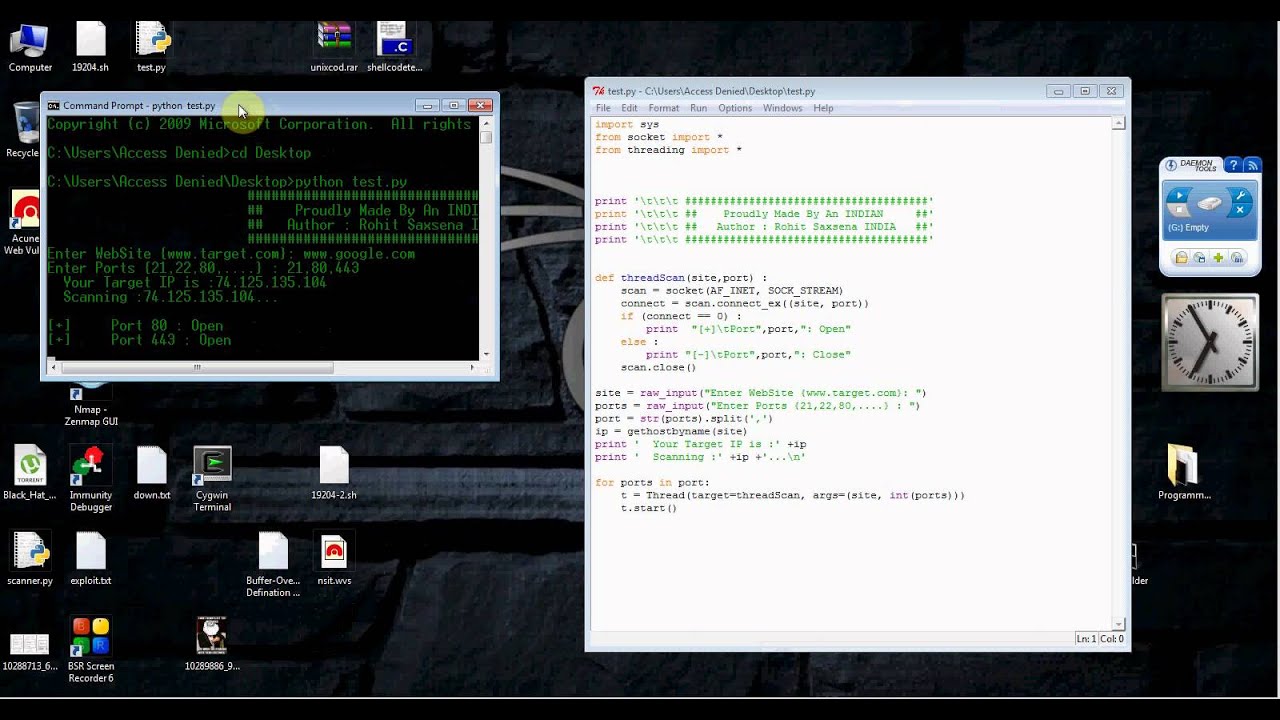 Testing _2 Port Scanning with your own script ! YouTube