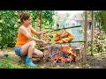 72 Hours Wild Survival - Catching 100kg of Giant Catfish and Grilling Chicken on the Farm