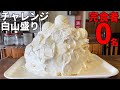 【大食い】生クリーム1L使用したデカ盛りケーキに挑戦❗️【チャレンジ】【高カロリー】