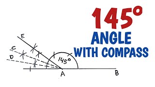 How to construct 145 degree angle with compass
