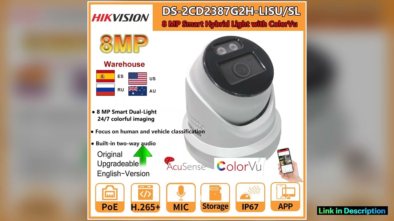 Hikvision 8MP IP Camera DS2CD2387G2HLISUSL Smart Hybrid Light ColorVu Turret 4MP DS2CD2347G2HLISUSL