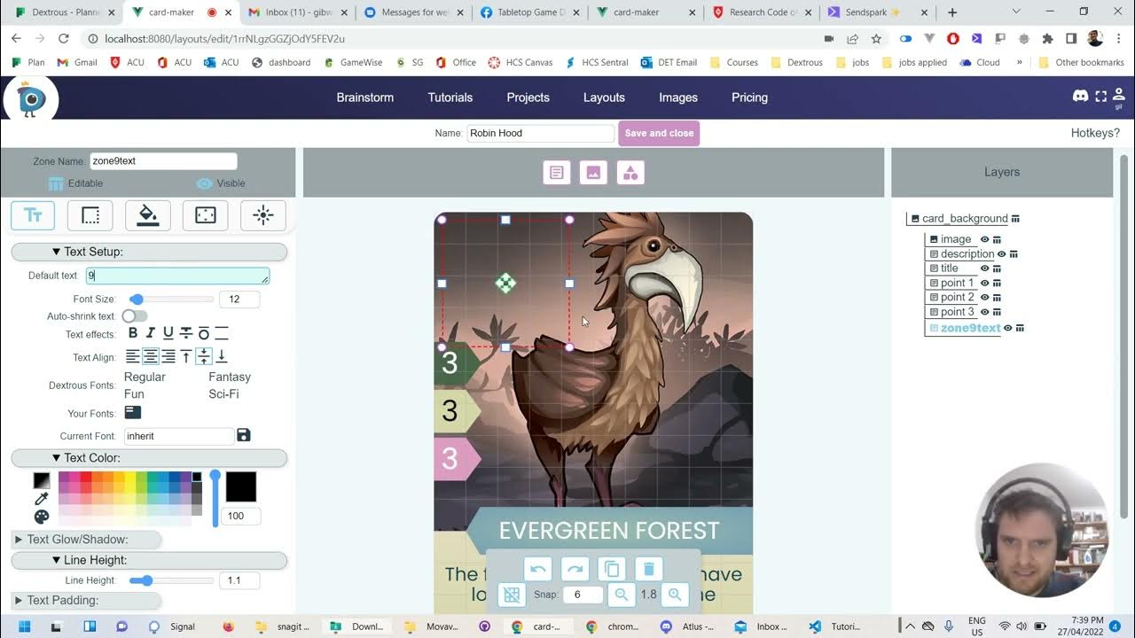 How to modify layouts and make ajustments to image zones in Dextrous