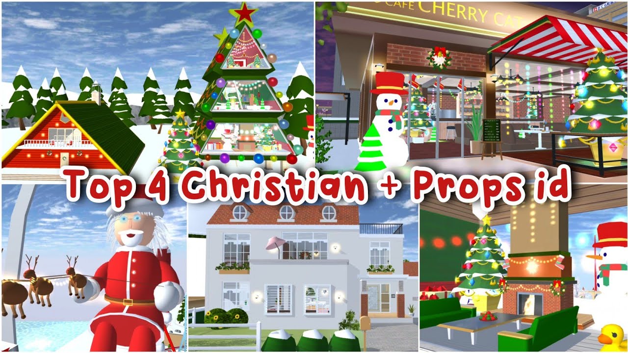 Top 4 Christmas + Props id 🎄🌨️ || Sakura School Simulator 