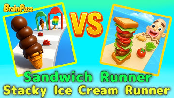 Sandwich Runner 🆚 Stacky Ice Cream Runner COMPILATION - Max Levels SpeedRun Gameplay Walkthrough