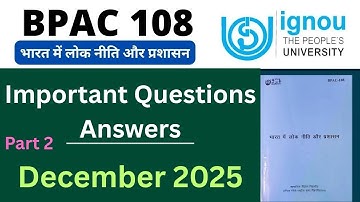 IGNOU BPAC 108 Important Questions Answers| BPAC 108 Previous year solution in hindi 