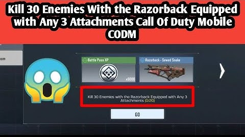 Kill 30 Enemies With the Razorback Equipped with Any 3 Attachments Call Of Duty Mobile CODM