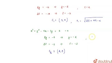 If the two circlex^(2) + y^(2) - 10 x - 14y + k = 0 and x^(2) + y^(2) - 4x - 6y + 4 = 0 are orth...