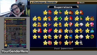 Mario Superstar Baseball - All Superstars in 7:58:33 (Former WR) on Dec. 18, 2022
Performed live on Really Really Long A Thon 6!
This footage was created to ensure that, if the run was valid to submit, outages from Twitch wouldnt ruin the recording of the run. Instead of RRLTA6s layout, it has a few basic elements and my splits, and the recording also continues past the proof call for a demonstration of an attempt at 99 Runs and a Q&A with the MSB Discord server. It also contains about a minute of footage that didnt air on Twitch because the marathon staff actually transitioned away from me right after I made my getting dragged offscreen by a big bamboo hook joke :P Dont worry by the way, the mic audio is fixed partway through the run.
I dont have particularly deep thoughts about this run at this time. Maybe Ill update the description at some point in the future, but for now Ill just say this: my routing is getting better, my gameplay is getting better, and the run will hopefully soon be short enough for reset-heavy attempt grinding to be viable (well see if New Game Note Block affects that). I firmly believe that All Superstars can beat the Sum of Captains time benchmark. I intend to improve both of those as much as I can. :) Mario Superstar Baseball - All Superstars in 7:58:33 (Former WR) on Dec. 18, 2022