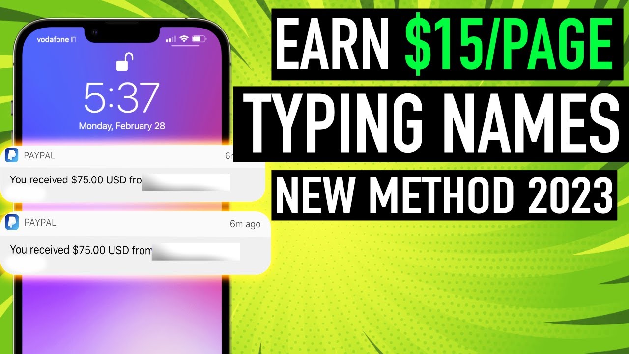 Earn $15 Per Page By Typing Names | New Method 2023 To Make Money ...