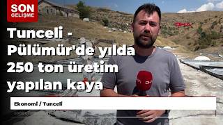 Tunceli - Pülümürde Yılda 250 Ton Üretim Yapılan Kaya Tuzu Alanı Dronla Görüntülendi