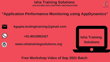 Free Workshop on "Application Performance Monitoring using AppDynamics" Trainings On 23rd Sep 2021.