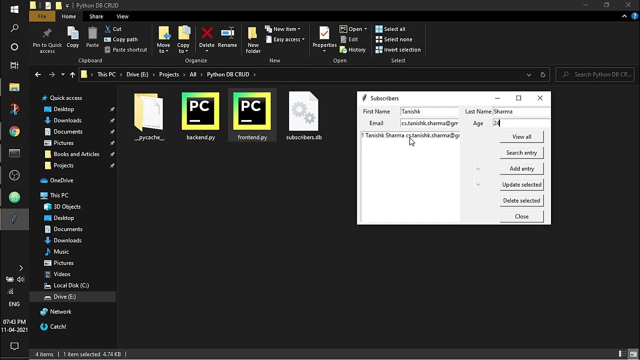 Python DB CRUD GUI Desktop app - YouTube