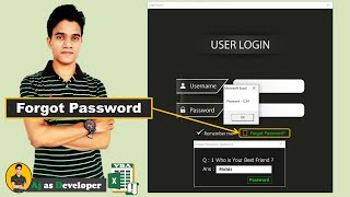 Forgot Password in Excel User form | How to Design Login Page On Excel User form Time Only 2min |