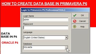 How to create Data Base in Primavera P6 . Step by Step Primavera p6 DATA BASE in Primavera P6