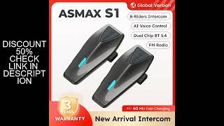 ASMAX S1 Helmet Bluetooth Headset Voice Control Motorcycle Communication Systems 8 Riders Helmet Int