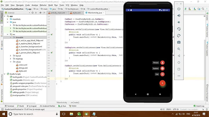 Android Development Tutorial : Custom Fab (Floating Action Button)