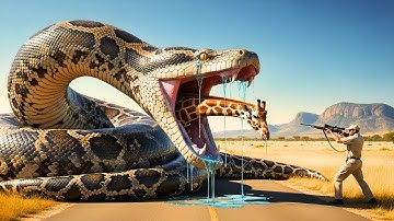 Fearless Team Saves a Distressed Mother Giraffe from a Deadly Giant Python