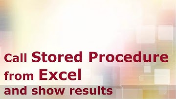 Call Stored Procedure from Excel and show results