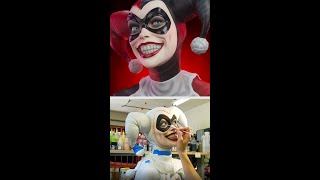 Painting the Harley Quinn Life Size Bust Statue | Sideshow Behind the Scenes #shorts