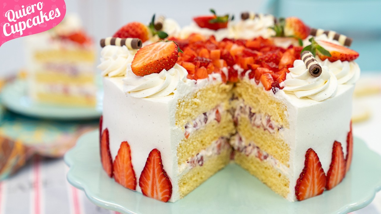 La TARTA TRES LECHES más jugosa y deliciosa con fresas 🍓 ¡Tienes que probarla! | QUIERO CUPCAKES