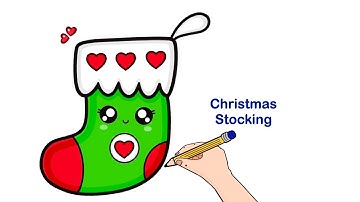 🎄 Draw a Cute Christmas Stocking Easy 🧦 | Step-by-Step Christmas Drawing Tutorial | Draw Stocking