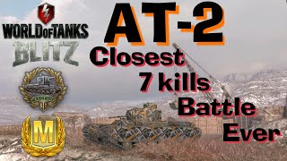 WOT Blitz AT-2 Closest Raseiniai Game Ever // 100 Base Defended Points screenshot 4