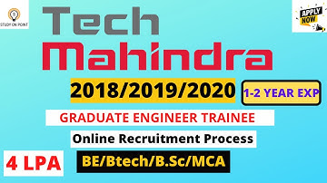 Tech Mahindra Off Campus Drive 2021 | B.E/B.Tech/MCA/B.Sc/BCA/BCS | 2018/2019/2020 Batch