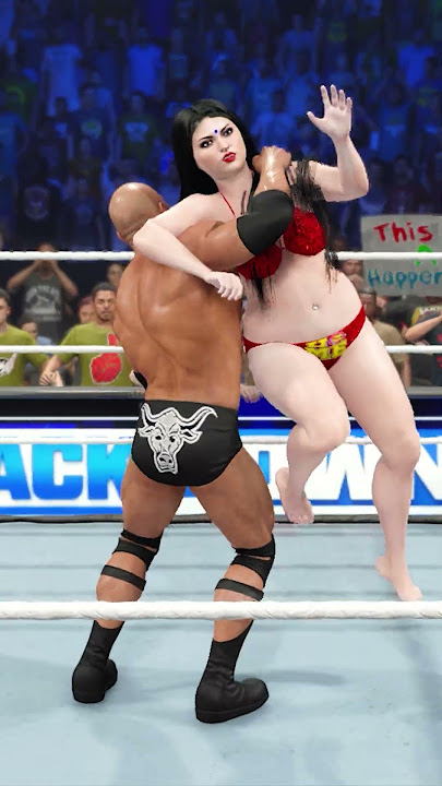The Rock vs indian Female Wrestler WWE Smackdown Highlights