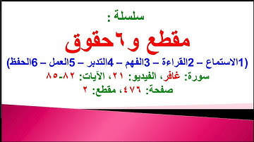 مقطع و6 حقوق (سورة غافر الفيديو 21 الآيات: 82-85) (في المصحف صفحة 476 مقطع 2) محمد ماضي