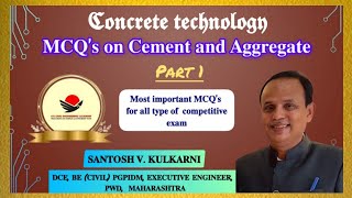 Must watch lecture with MCQs on Concrete Technology. Cement, aggregates and Water.