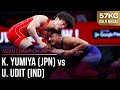 Kento yumiya jpn vs udit udit ind  2024 seniors asian championships  gold medal  fs 57kg