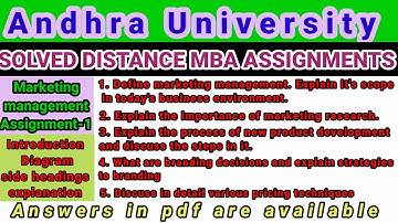 AU MBA assignments answers.marketing management Answers with introduction&side heading.Answer in pdf