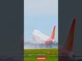 SMOOTH &amp; SLOW Takeoff on Wet Runway 💦 #aviation #plane #takeoff