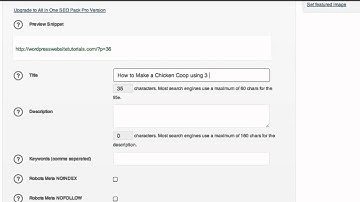 All In One SEO Pack Plugin for Wordpress - Tutorial