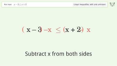 Solving Linear Inequalities: x-3 is Smaller Than or Equal to x+2
