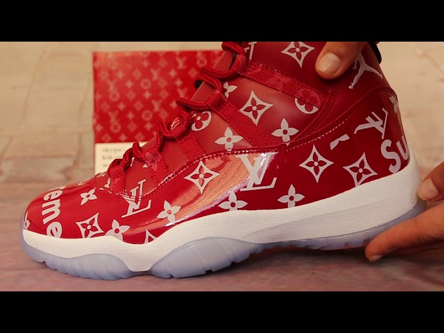 Air Jordan 11 Gym Red X supreme x Louis Vuitton HD Review 