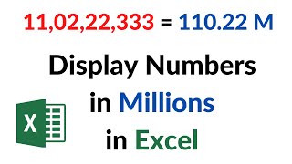 Display numbers in Millions in Excel #shorts screenshot 3