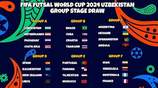 FIFA Futsal World Cup 2024 Uzbekistan Group Stage Draw