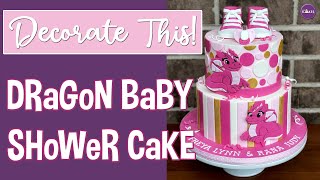 Dragon Themed Cake For A Baby Shower | Decorate With Me!