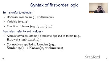 Logic 7 - First Order Logic | Stanford CS221: AI (Autumn 2021)