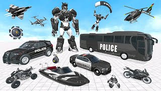 Police Robot Bus Jet Battle of City: Grand Police Robot Game | Android iOS Gameplay screenshot 1