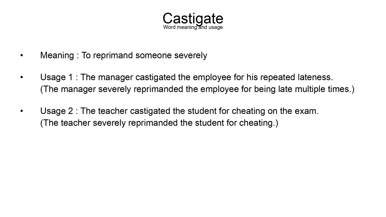 Level Up Your Vocab: Castigate - Unlock the Meaning! (GRE, IELTS, PTE, GMAT, SAT)