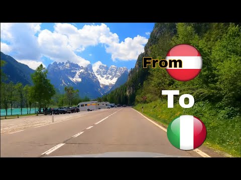 Driving from Austria to Italia starting from Sillian to Cortina Amazing  mountain road