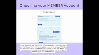 Member - Logging in and using your Account